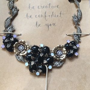 Black and Gold Floral Necklace